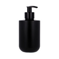Black pump bottle on a white background